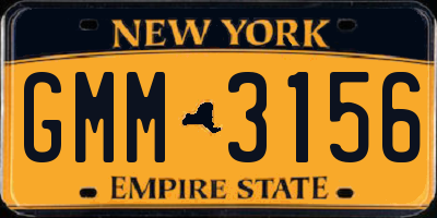 NY license plate GMM3156