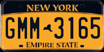 NY license plate GMM3165