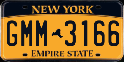 NY license plate GMM3166