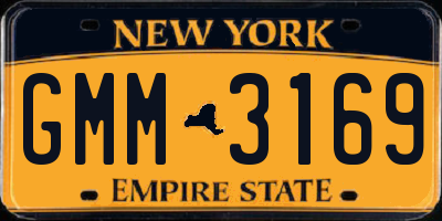 NY license plate GMM3169