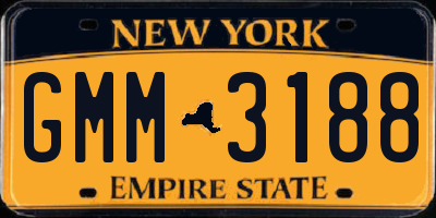 NY license plate GMM3188