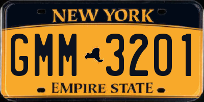 NY license plate GMM3201