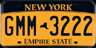 NY license plate GMM3222