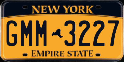 NY license plate GMM3227