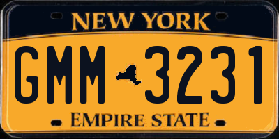 NY license plate GMM3231