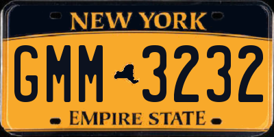 NY license plate GMM3232