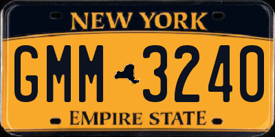 NY license plate GMM3240