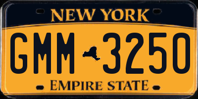 NY license plate GMM3250