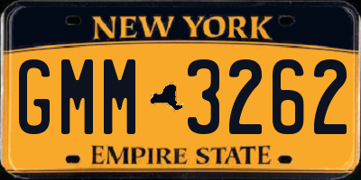 NY license plate GMM3262