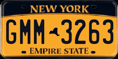 NY license plate GMM3263