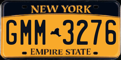 NY license plate GMM3276