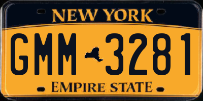 NY license plate GMM3281