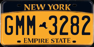 NY license plate GMM3282