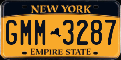 NY license plate GMM3287