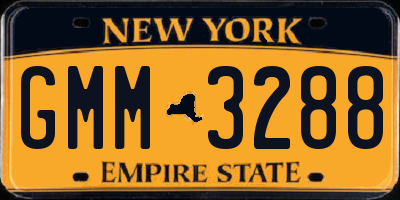 NY license plate GMM3288