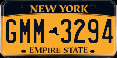 NY license plate GMM3294