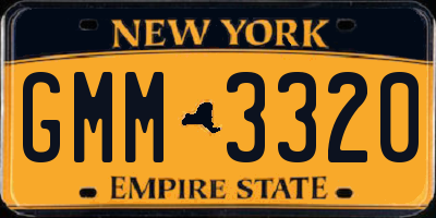 NY license plate GMM3320