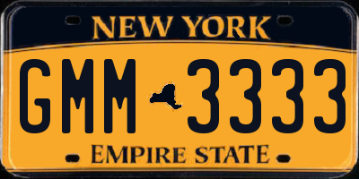 NY license plate GMM3333