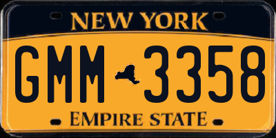 NY license plate GMM3358