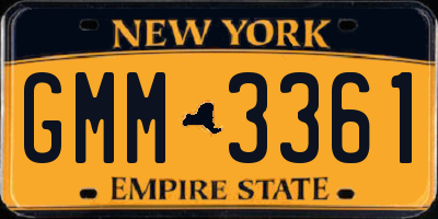 NY license plate GMM3361