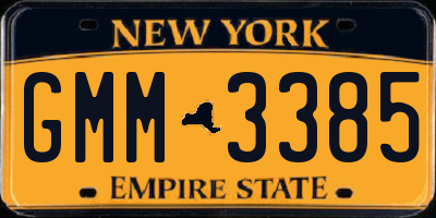NY license plate GMM3385