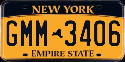 NY license plate GMM3406