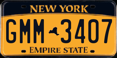 NY license plate GMM3407