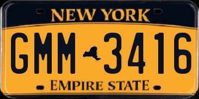 NY license plate GMM3416