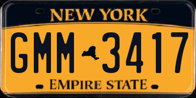 NY license plate GMM3417