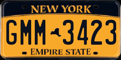 NY license plate GMM3423
