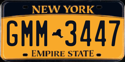 NY license plate GMM3447