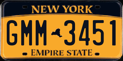 NY license plate GMM3451