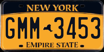 NY license plate GMM3453