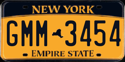 NY license plate GMM3454