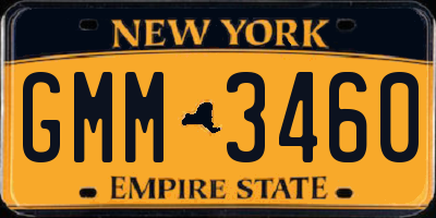 NY license plate GMM3460
