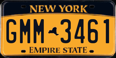 NY license plate GMM3461