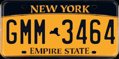 NY license plate GMM3464