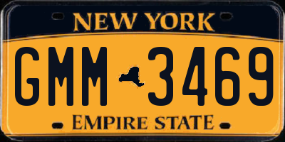 NY license plate GMM3469