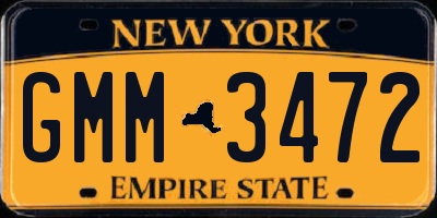 NY license plate GMM3472