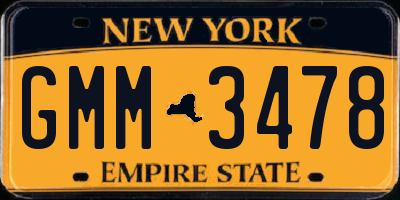 NY license plate GMM3478