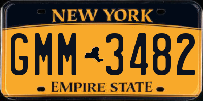 NY license plate GMM3482