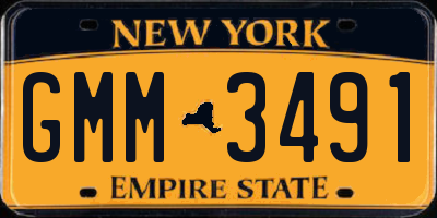 NY license plate GMM3491