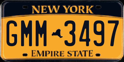 NY license plate GMM3497