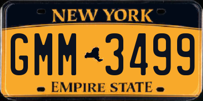 NY license plate GMM3499