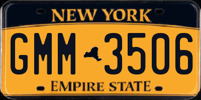 NY license plate GMM3506