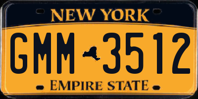 NY license plate GMM3512