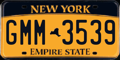 NY license plate GMM3539