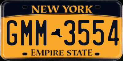 NY license plate GMM3554