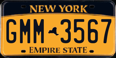 NY license plate GMM3567