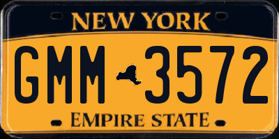 NY license plate GMM3572